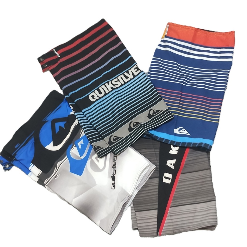 kit com 3 bermudas  short calçao masculino tactell elastano infantil  criança juvenil praia  surfista  piscina