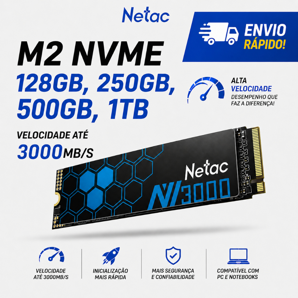NVME M2 128GB 256GB 512GB 1TB 3.0 NETAC 2280 2400 3000mbps