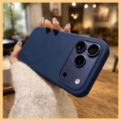 Capa de Couro com Anel Magnético MagSafe + Película Lente Forro AveludadoiPhone 17 Pro Max