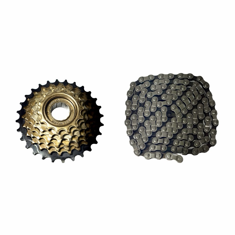 Kit transmissão marchas para bicicletas 21 velocidades 7x3 Catraca 7V + Corrente fina para marchas