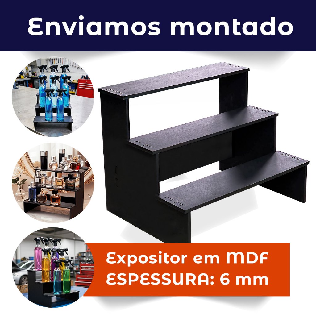 Suporte Expositor de Vendas Display Vonixx Loja Vitrine Balcão Produtos 3 Andares