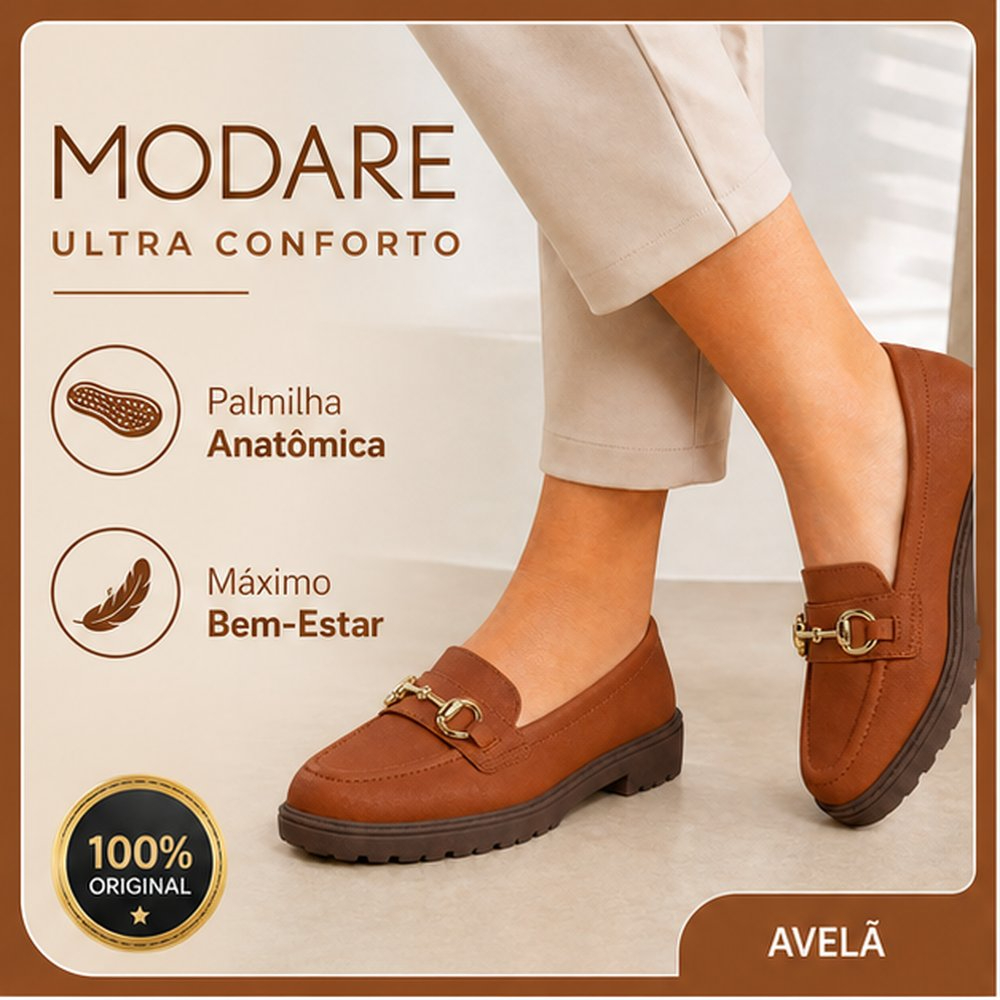 Sapato Mocassim Modare Feminino Social Tratorado Loafer Confortavel Original