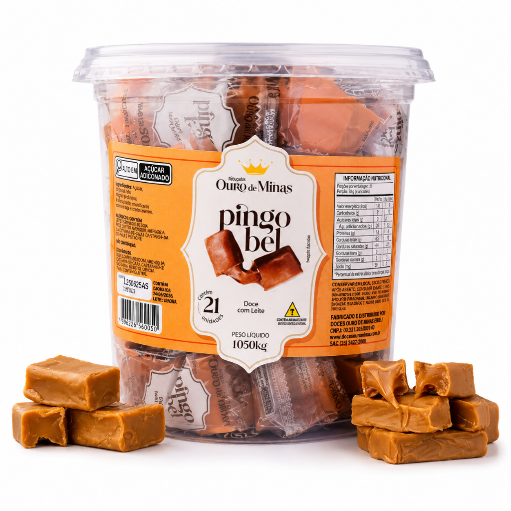 Doce Leite Pingo Bel Ouro Minas Doces Leite Bell Mineiro Belmonte Festa Atacado Revenda Pote 21un