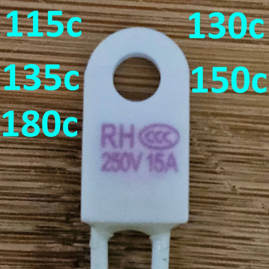 Fusível Térmico 115C - 130C - 135C - 150C - 180C cerâmico com furo protetor graus Fuzivel termico