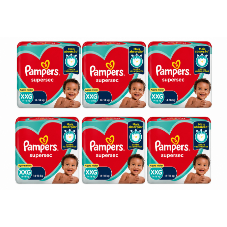 Fraldas Pampers Supersec Xxg