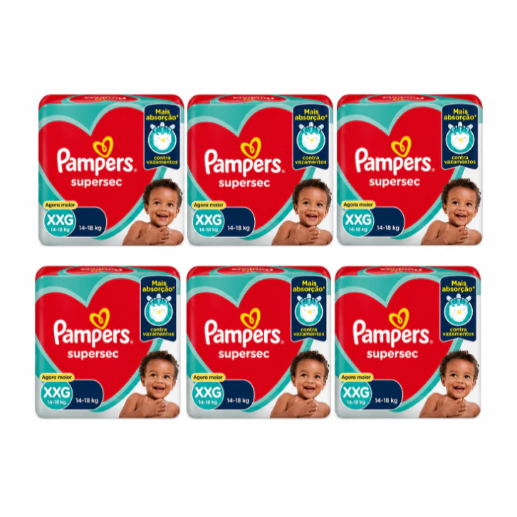 Fraldas Pampers Supersec Xxg