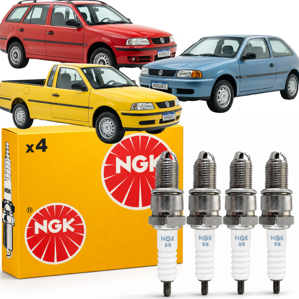 Jogo Vela Ignição Ngk Vw Gol Parati Saveiro G1 G2 G3