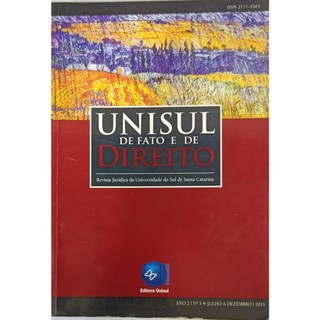 Livro Unisul de Fato  de Direito ano21 nº3 julho a dezembro 2011 DI0056