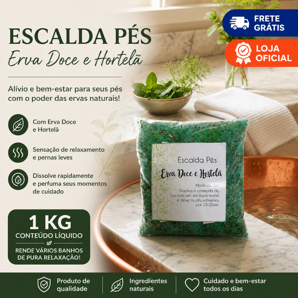 Escalda Pés 1Kg Lavanda Com Camomila + Ervas.