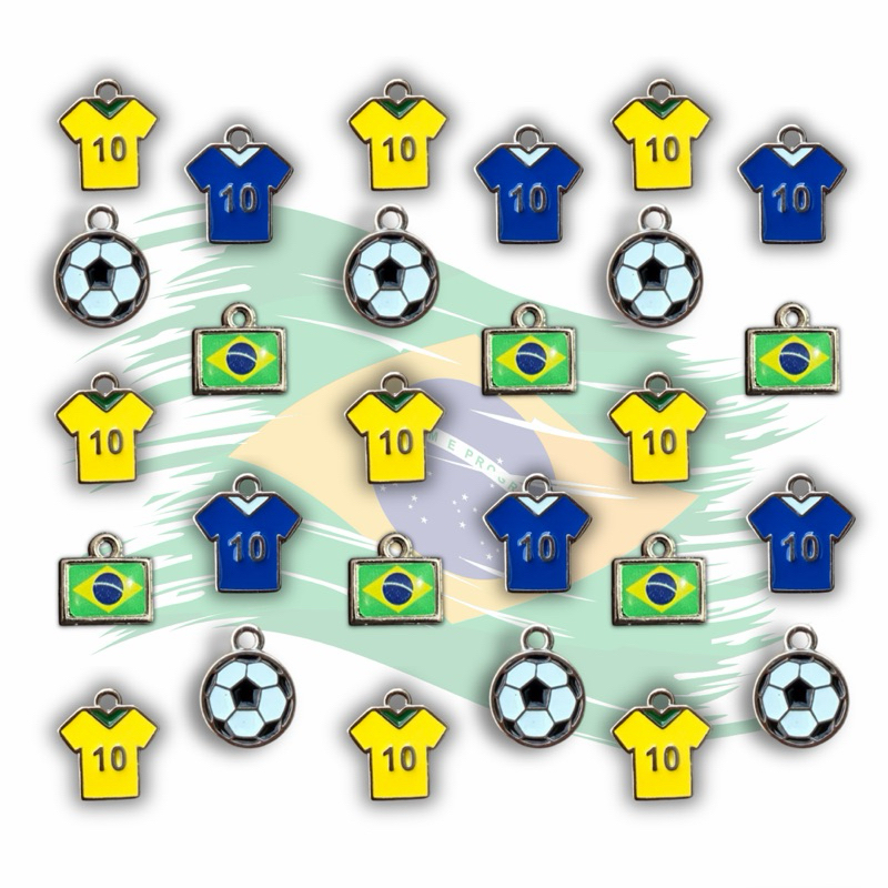Kit de Pingentes do Brasil Copa do Mundo 2026 | Kit trancista da copa, Acessórios do Brasil p/ Tranças Artesanato