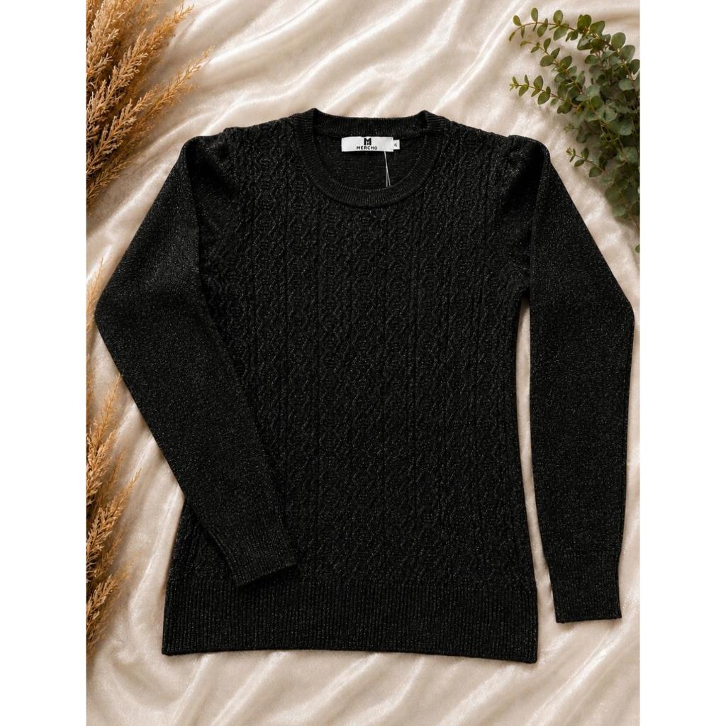 Sueter elegante Pullover Feminino Blusa de Frio cintilante