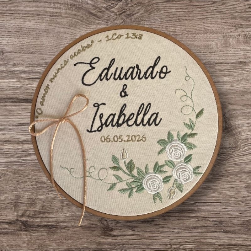 Bastidor Porta Aliança - Tamanho 20cm - Personalizado