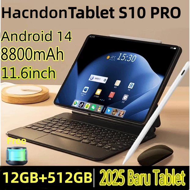 Hancdon  Tablet PC S10 PRO 2025 | 11.6 Polegadas Android14 16GB+1024GB Bateria 8800mAh  Câmera 48MP Tablet educacional