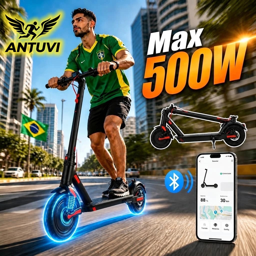 500W Adult Electric Scooter, 40km/h Fast Speed, 10Ah Battery, 120kg Load, Professional Disc Brake with LED Light