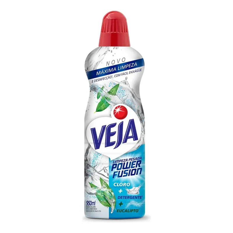 Desinfetante Veja Power Fusion 950ml com Cloro para Limpeza Pesada Maximo Poder