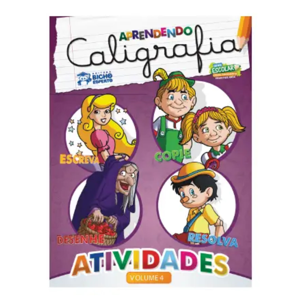 Kit 4 Livros de Atividade Aprendendo Caligrafia