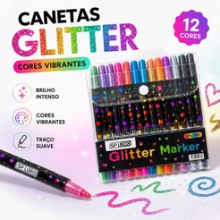 12-48PCS Caneta Gel Colorida Glitter 24/48/72/96 Cores — Tinta Pastel e Neon Escolar Colorgel 1166