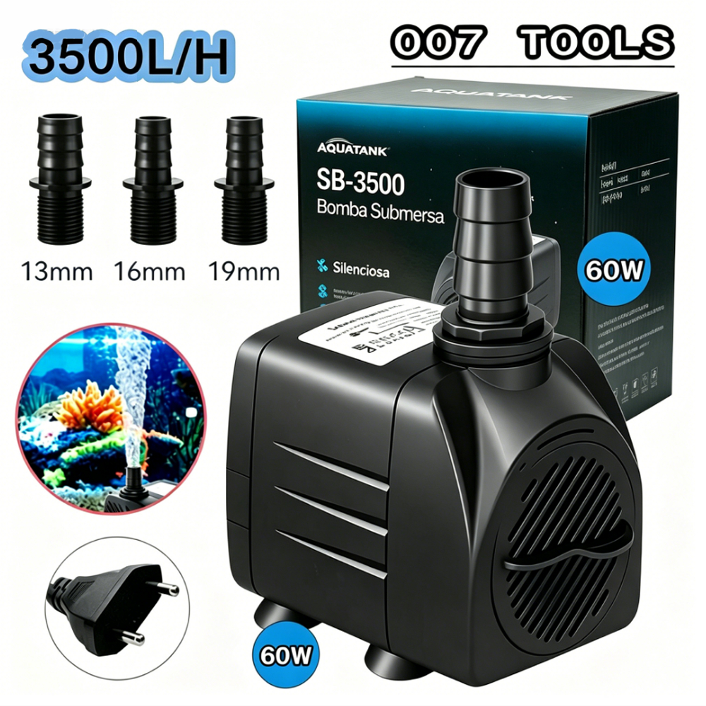 Bomba Elevatória 3500 L/h Eixo Cerâmico Para Hidroponia E Aquário Pro