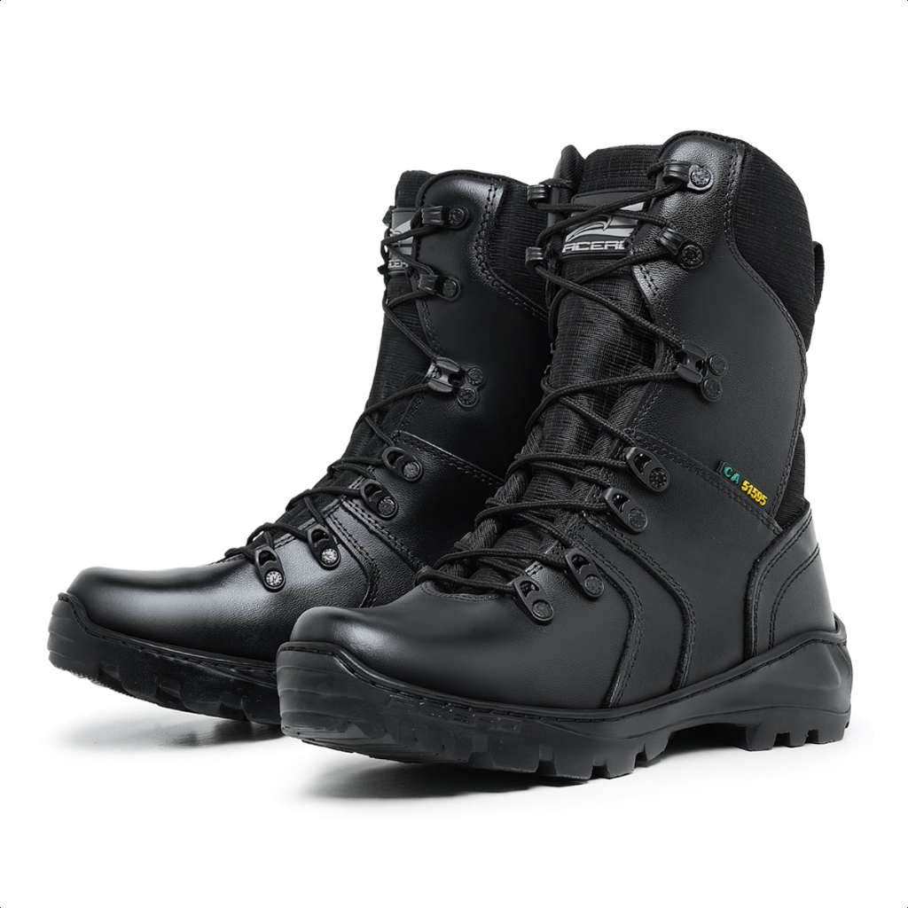Bota Coturno Militar Acero Sniper Couro Legítimo Airsoft
