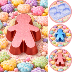 1~5 Forma Porto Com Silicone (3 partes) Para Chocolate BOLACHA BONEQUINHO natal – CÓD P85 (CHOCO)
