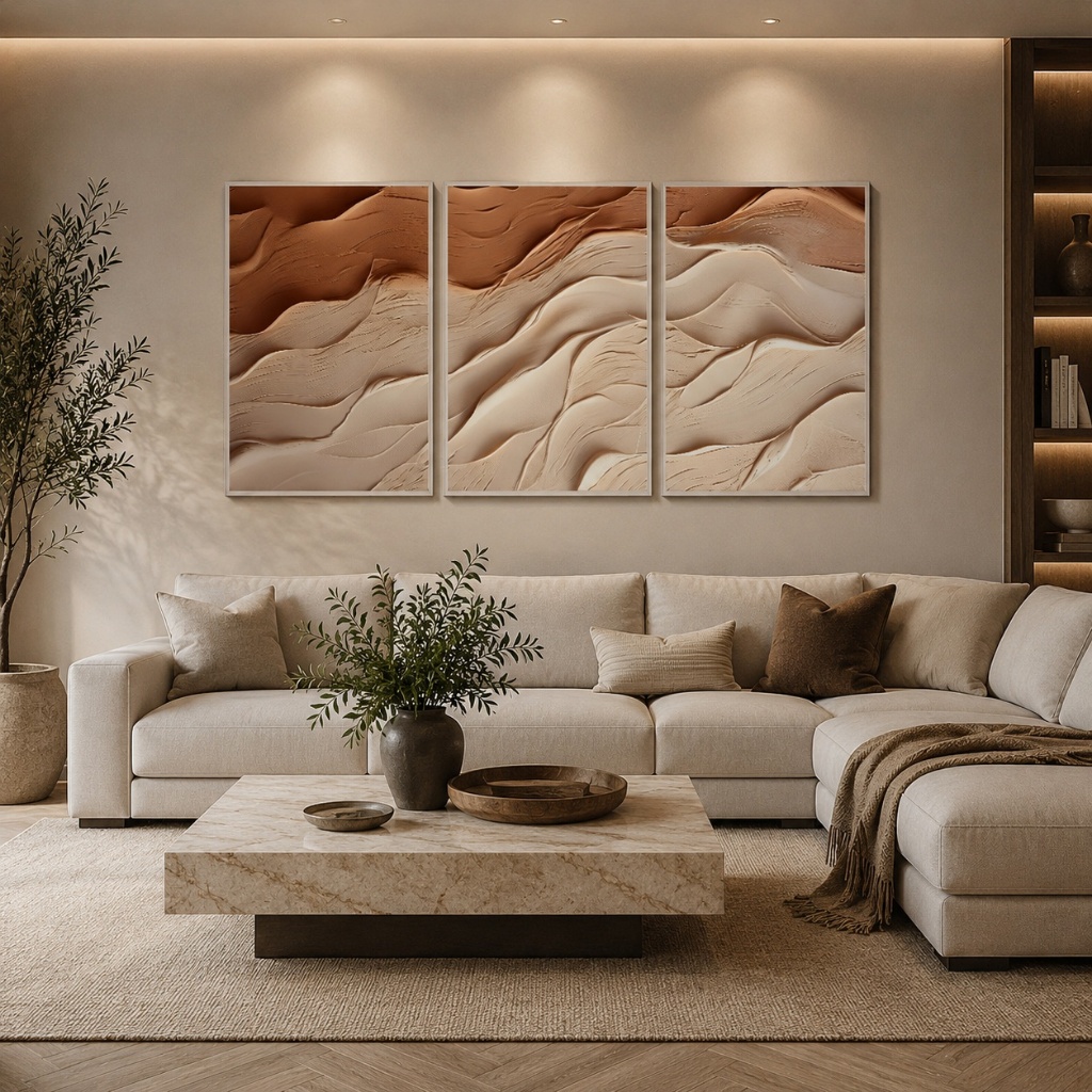 3 Quadro De Decoração Arte Abstratas Para Sala Quarto Escritorio 50x75 Moldura Com E Sem Vidro