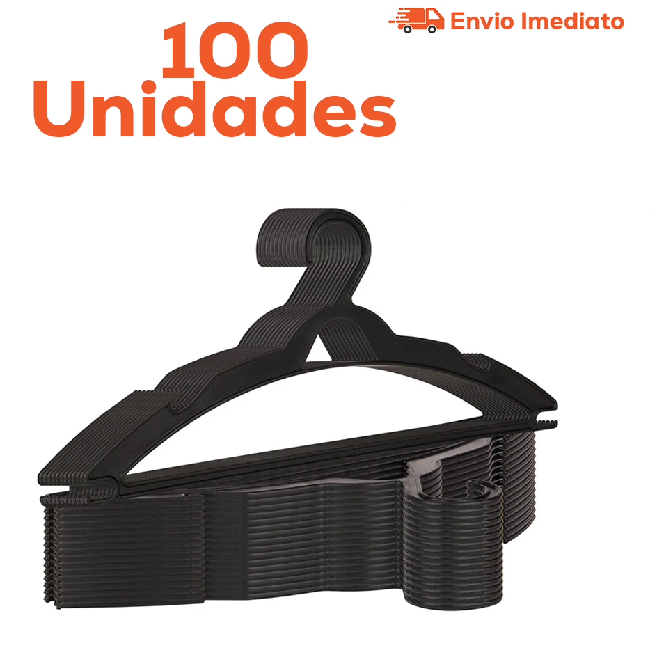 Kit Cabides Preto 100 Unidades Organizador De Roupas - Envio Imediato