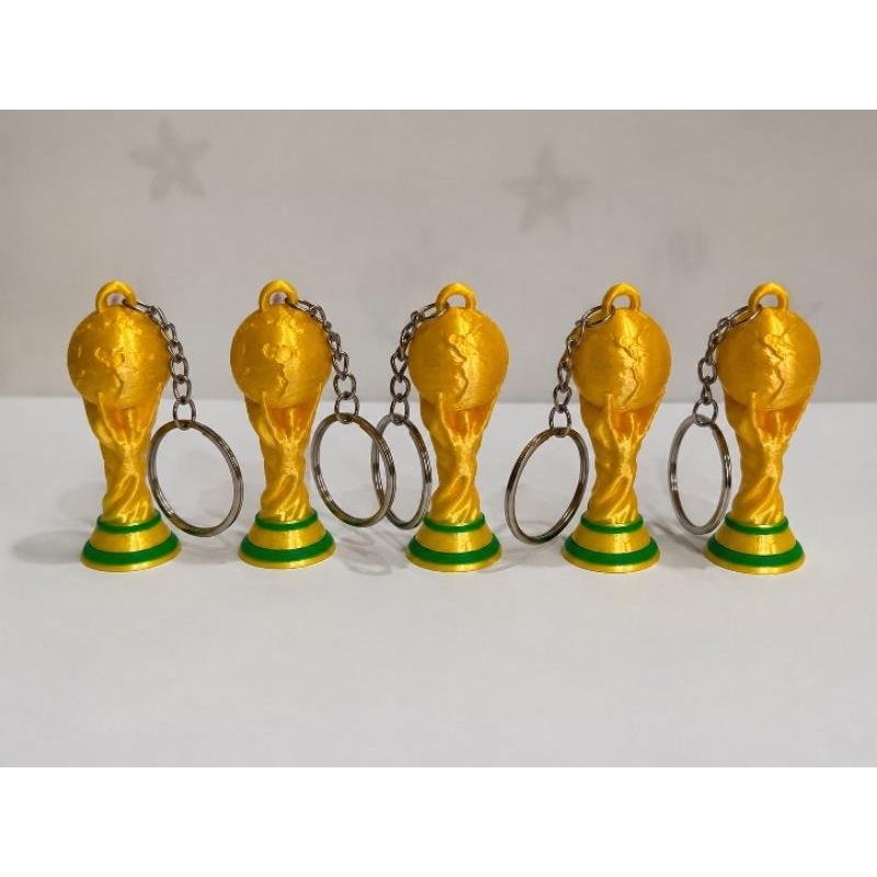 Kit 5 Chaveiros Taça do Mundo 3D Copa do Mundo Impressão 3D Personalizado