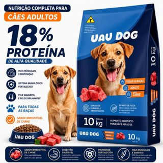 Ração Para Cachorro Uau Dog Adulto 10,1kg Todas As Raças Alimento Completo Envio Full