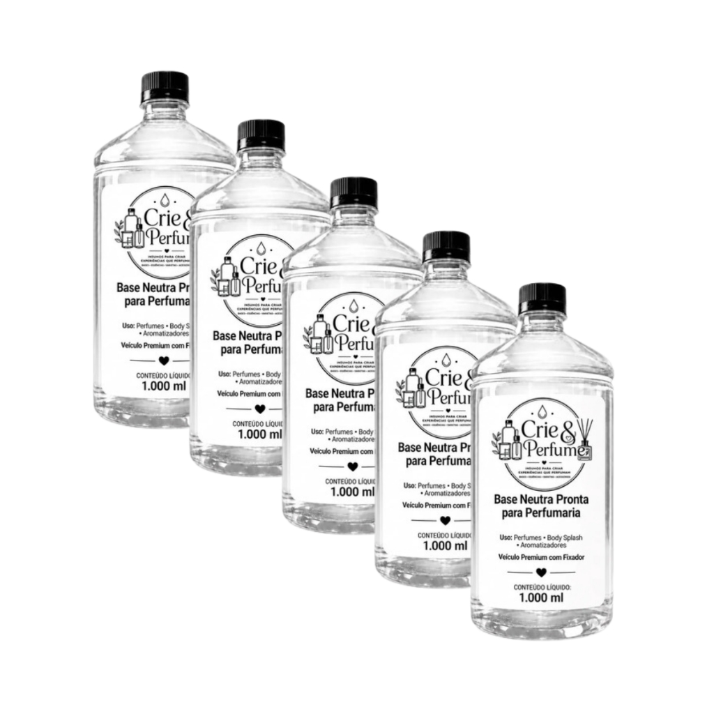 Kit Crie & Perfume Base Neutra para Perfumaria 1000ml 5 Unidades