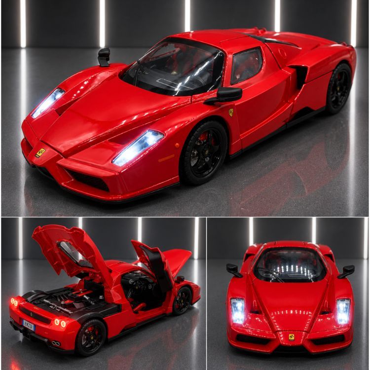 Miniatura Ferrari Enzo 1/24 Acende Farol E Lanterna Tem Som