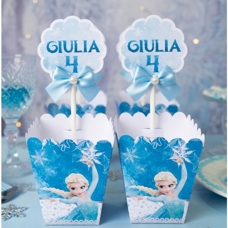 Centro de mesa cachepot personalizado enfeite de mesa aniversário festa infantil tema Frozen