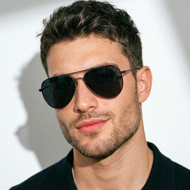 Imagem Óculos de Sol Boss Aviador Blogueira Tendência Moda Praia Verão uv400 Unissex