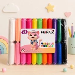 Massinha De Modelar Infantil 24 Cores Coloridas Macia Educativa Criativa