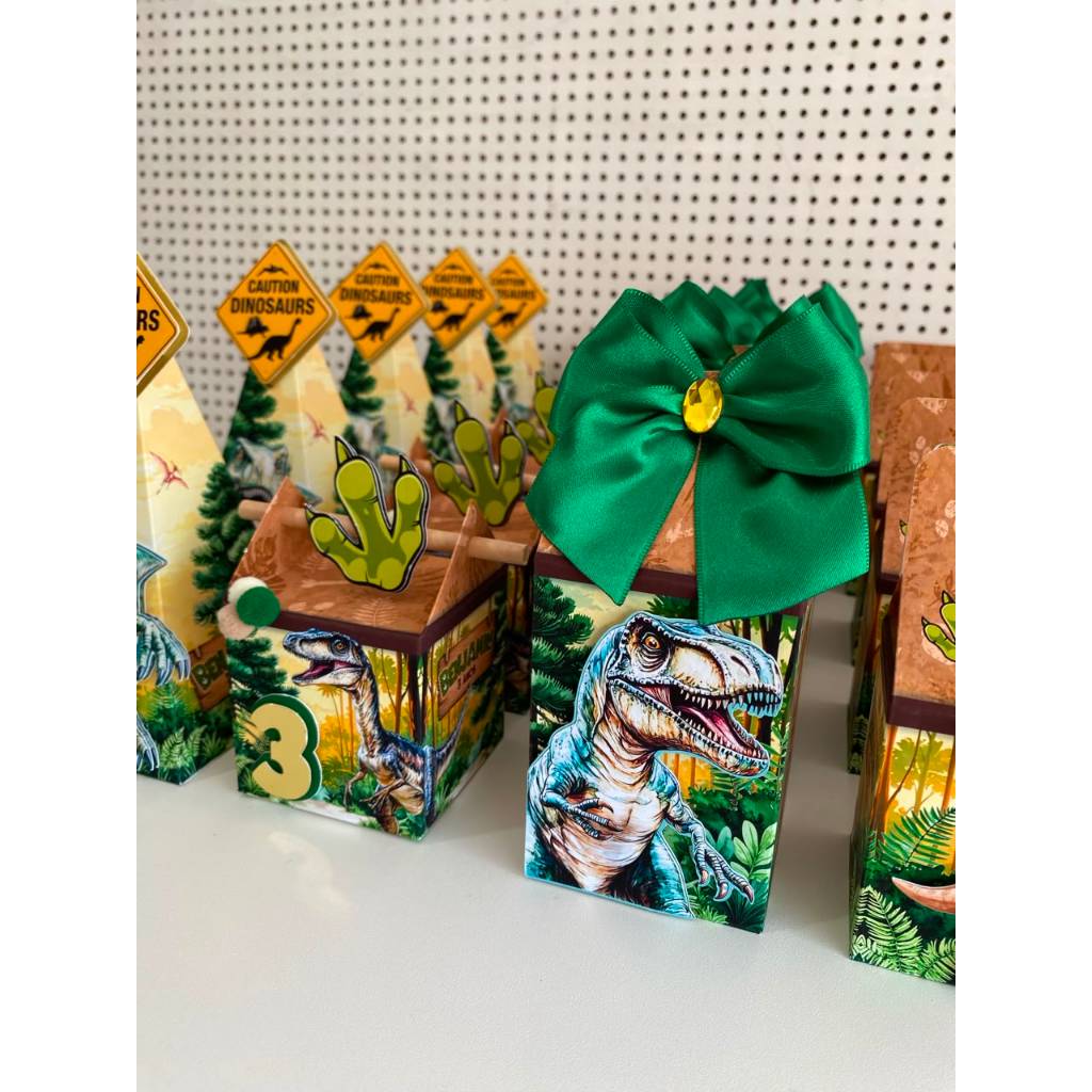 Kit Caixinhas Personalizadas DINOSSAUROS - kit Pegue e Monte Lembrancinha Festa Infantil Aniversário