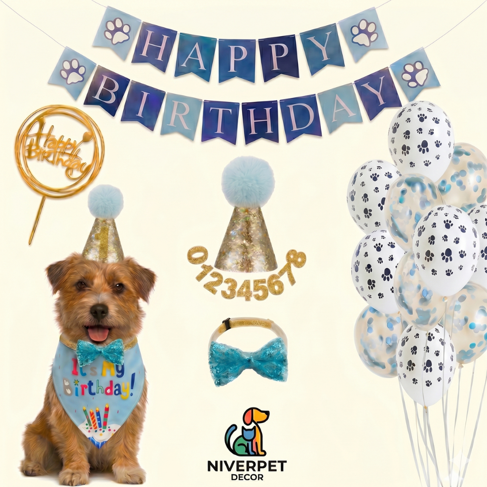Kit Aniversário Pet Cachorro e Gato Completo (31 Peças) Decoração Festa