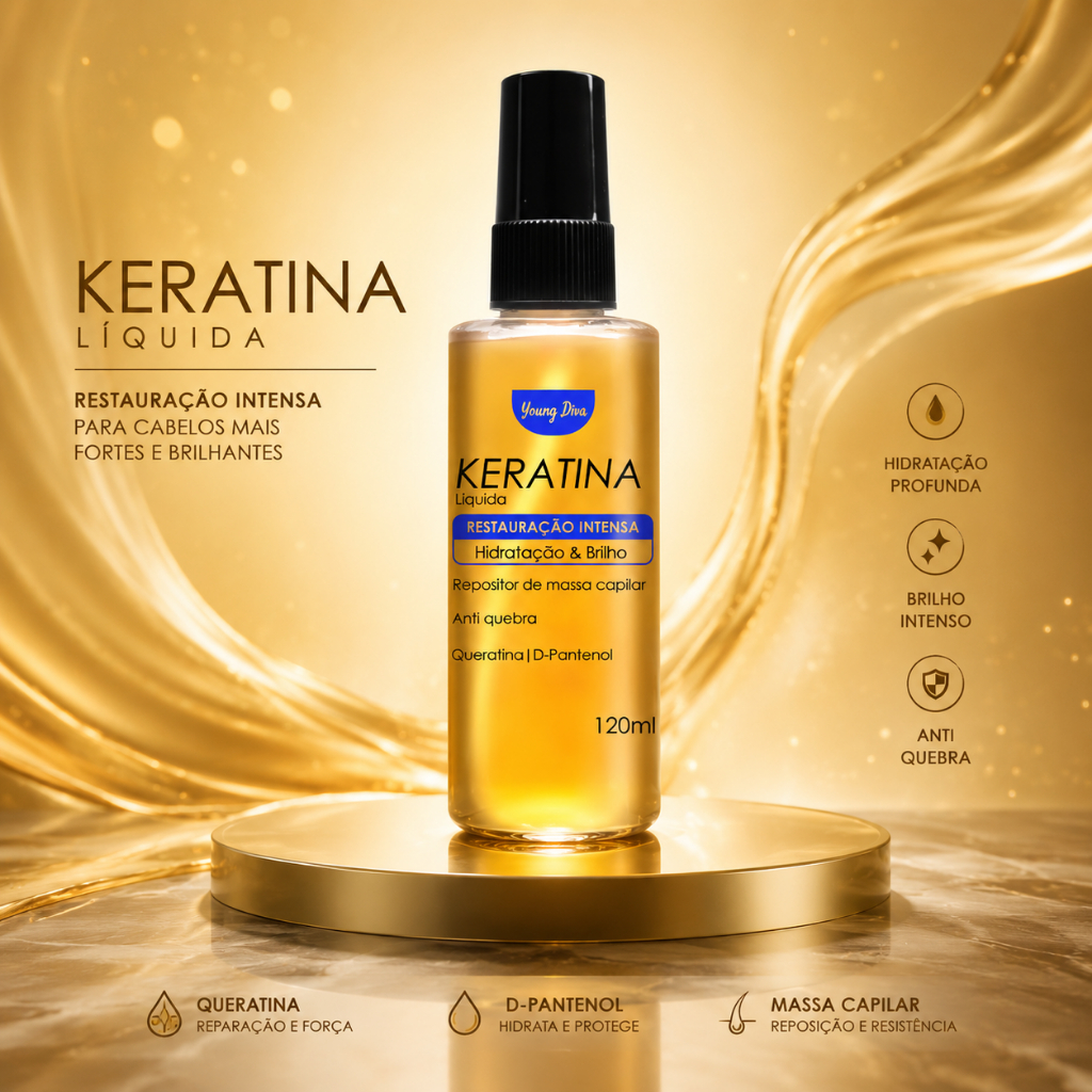 Keratina Líquida - Restauração Intensa, Hidratação e Brilho 120ml - Young Diva