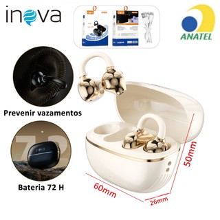INOVA Fone De Ouvido Bluetooth 5.4 Toque DE Impressão Digital 72H Autonomia ANC Canceland…