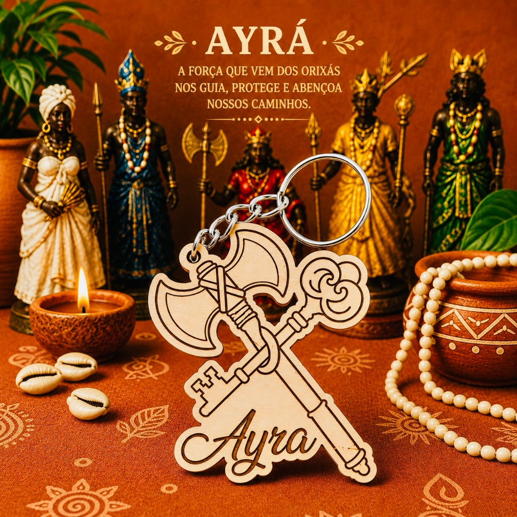 Kit Chaveiro AYRA OXE -CHAVE, para orixás, decoração festa, umbanda candomblé