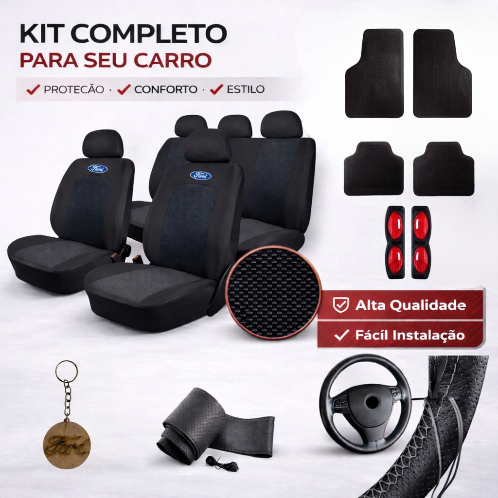 Kit De Capa Para Banco De Carro Em Tecido Original Grosso Carro Ford Ka Focus Ecosport Escort Fiesta
