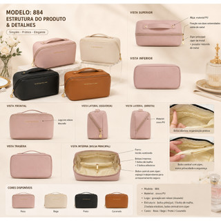 Bolsa De Cosmético  Com Grande Capacidade Portátil Viagem Cosméticos Para Viagem 884/774/…