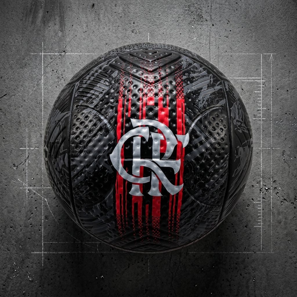 Bola do Flamengo CRF Para Society, Futebol de Campo Licenciada Tamanho 5 Dualt