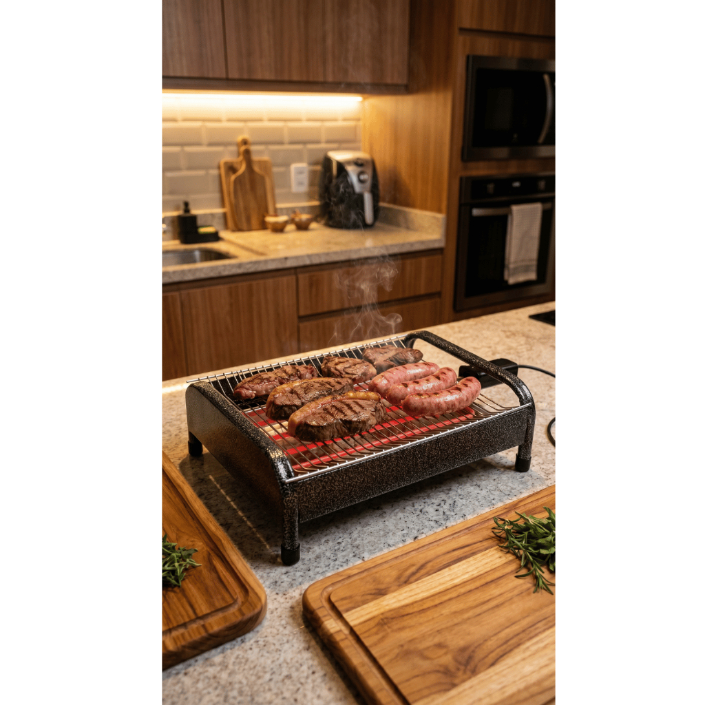 Churrasqueira Elétrica RizzoGrill 2 Para Churrasco Sem Fumaça