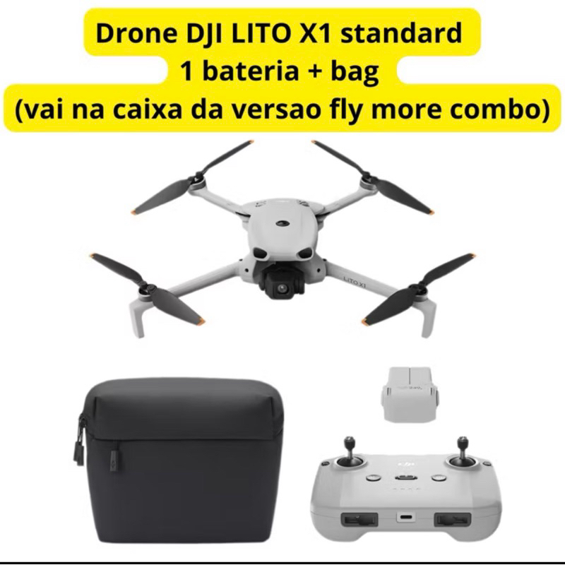 Lançamento Drone DJI Lito X1 4K 48MP 100fps GPS Profissional 15km Gimbal Até 36min (Sem Tela)