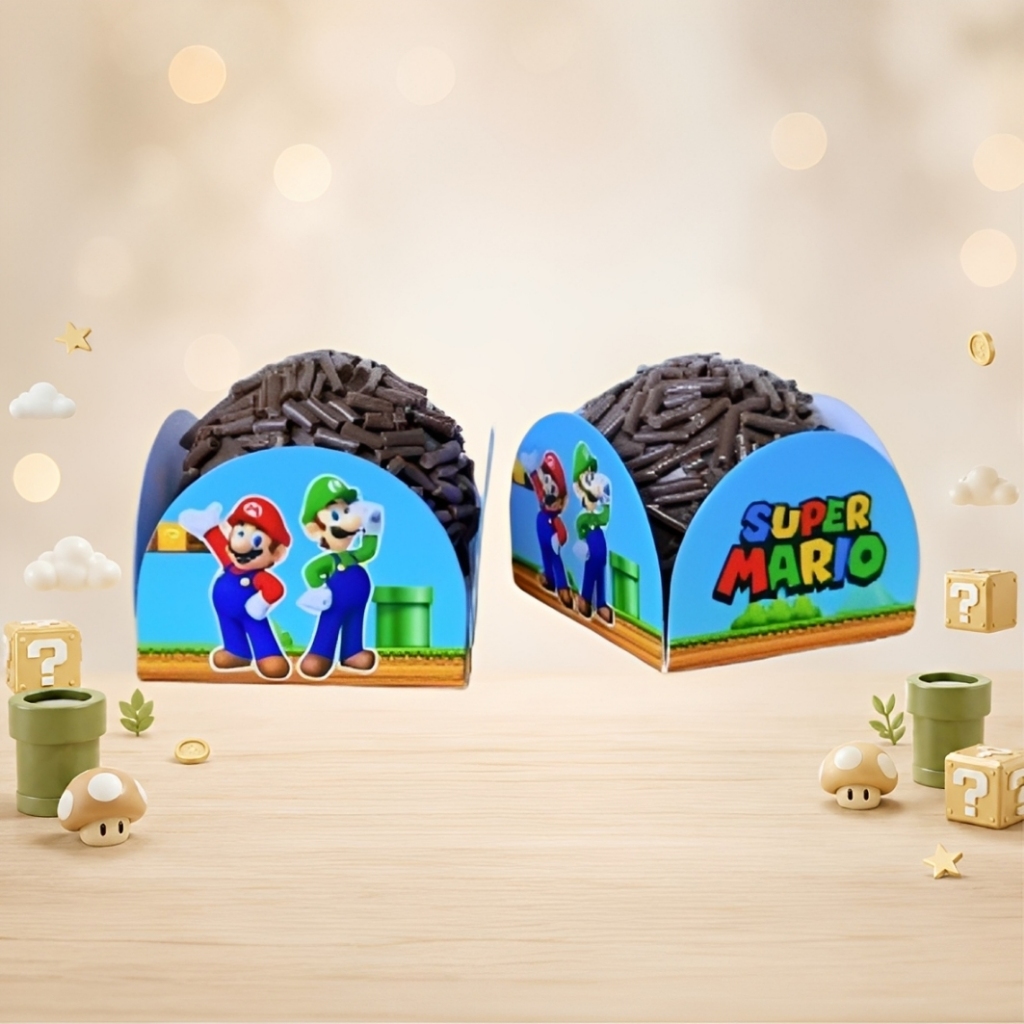 Super Mario - 100 Forminhas para Docinhos - Lembrancinhas Decoração Festa e Aniversário