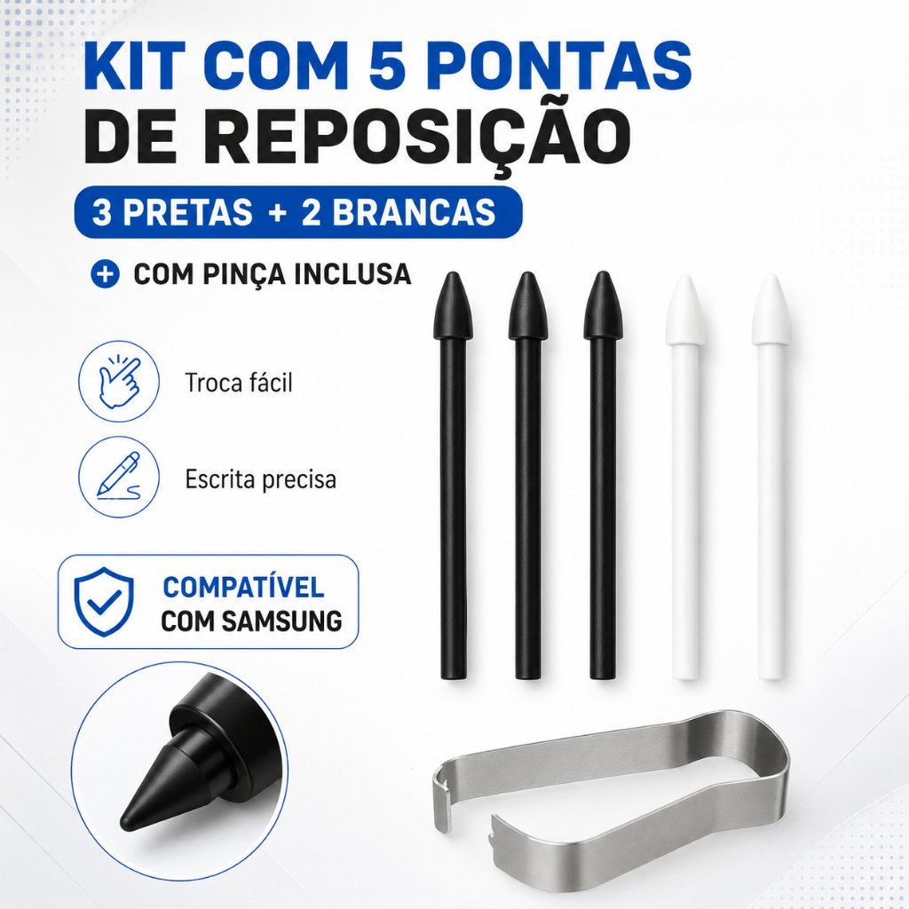 Ponta Caneta S Pen Touch para samsung S6 S7 S8 S9 S10 S23 S24 S25 Book Tablet Celular Reposição