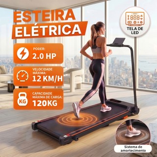 DEEYI Esteira Elétrica Ergometrica Dobravel 3 Posições 2.0HP Silenciosa LED Display 12km/h Mini Esteira