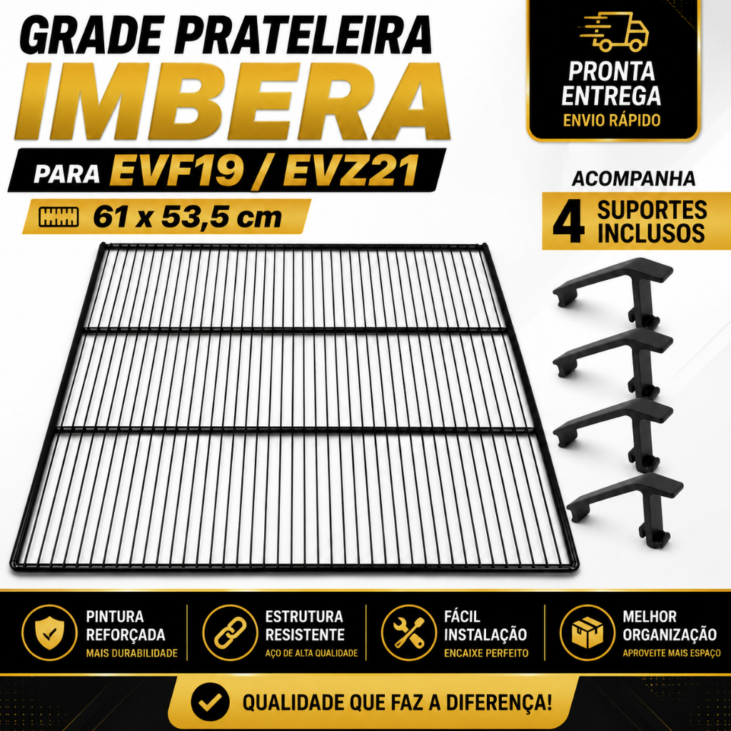 Grade Prateleira Freezer Imbera Preta EVZ21/EVF19 61x53,5cm