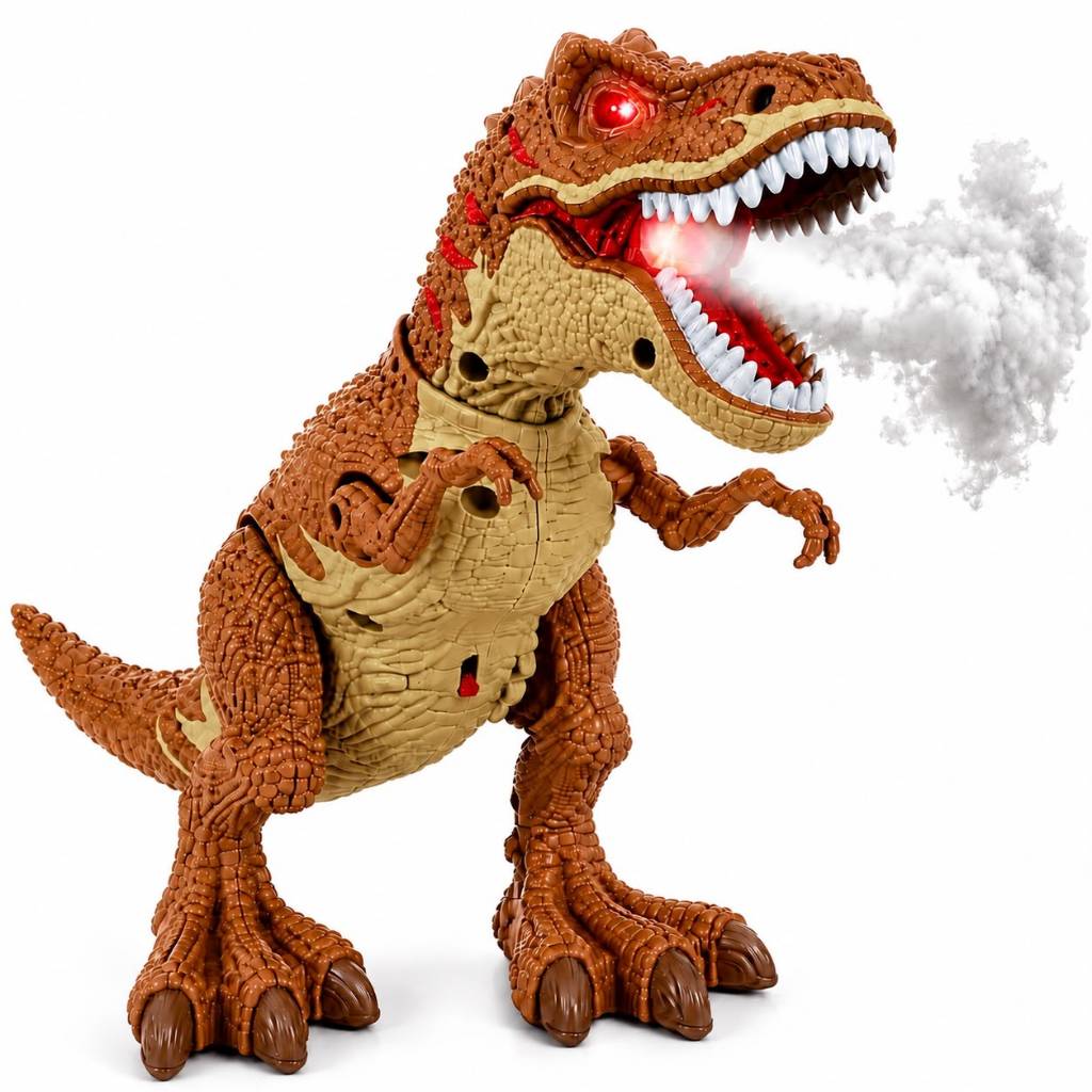 Dinossauro Rex de Brinquedo Solta Fumaça e Anda Realista Tiranossauro Rex
