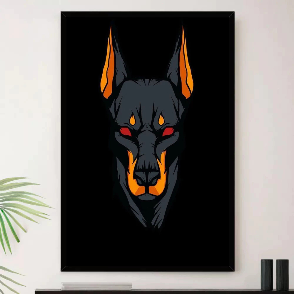 Quadro Placa Decorativa Cachorro Rottweiler Dobermann De Raça Decorativo