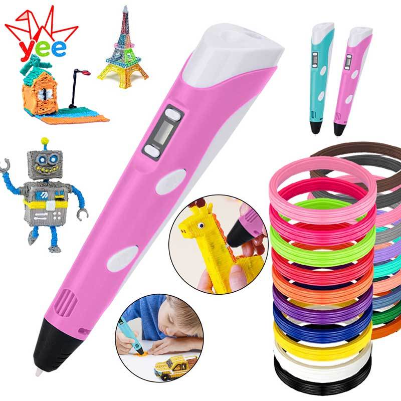 Caneta De Impressão Mágica 3D Grátis 10M DIY PLA Filamento, Tela, Desenho Brinquedo Presente De Aniversário Criança ABS